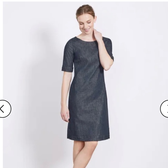 boden freya denim dress V - Neck Denim Dress - Mid Vintage